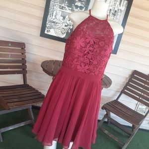 Hebeos Formal Burgundy Dress